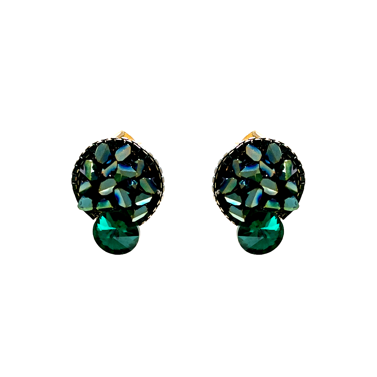 Green Swarovski Handmade Earrings