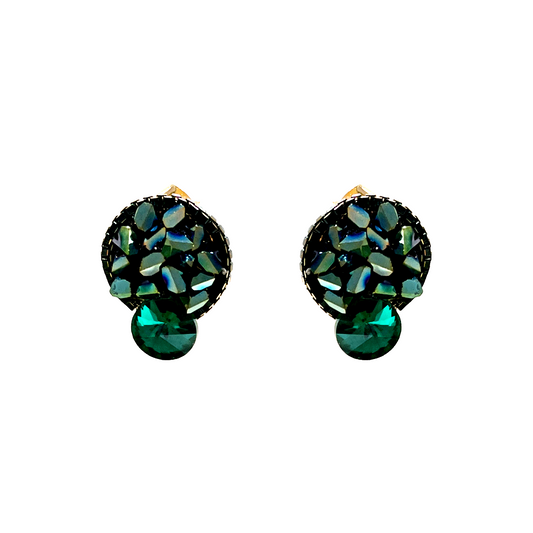 Green Swarovski Handmade Earrings