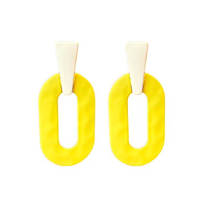 Vivid Colour Link Dangle Earrings