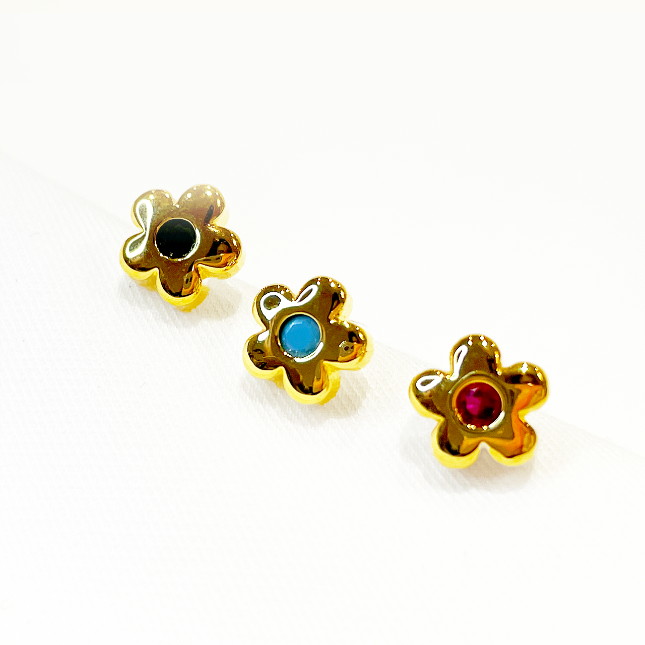 Flower Stone Stud Earrings