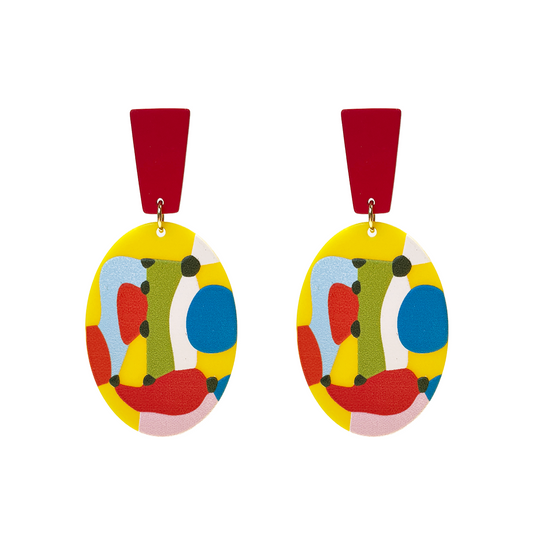 Abstract Colour Pattern Earrings