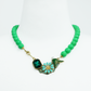 Green Bloom & Bird Pendant Necklace