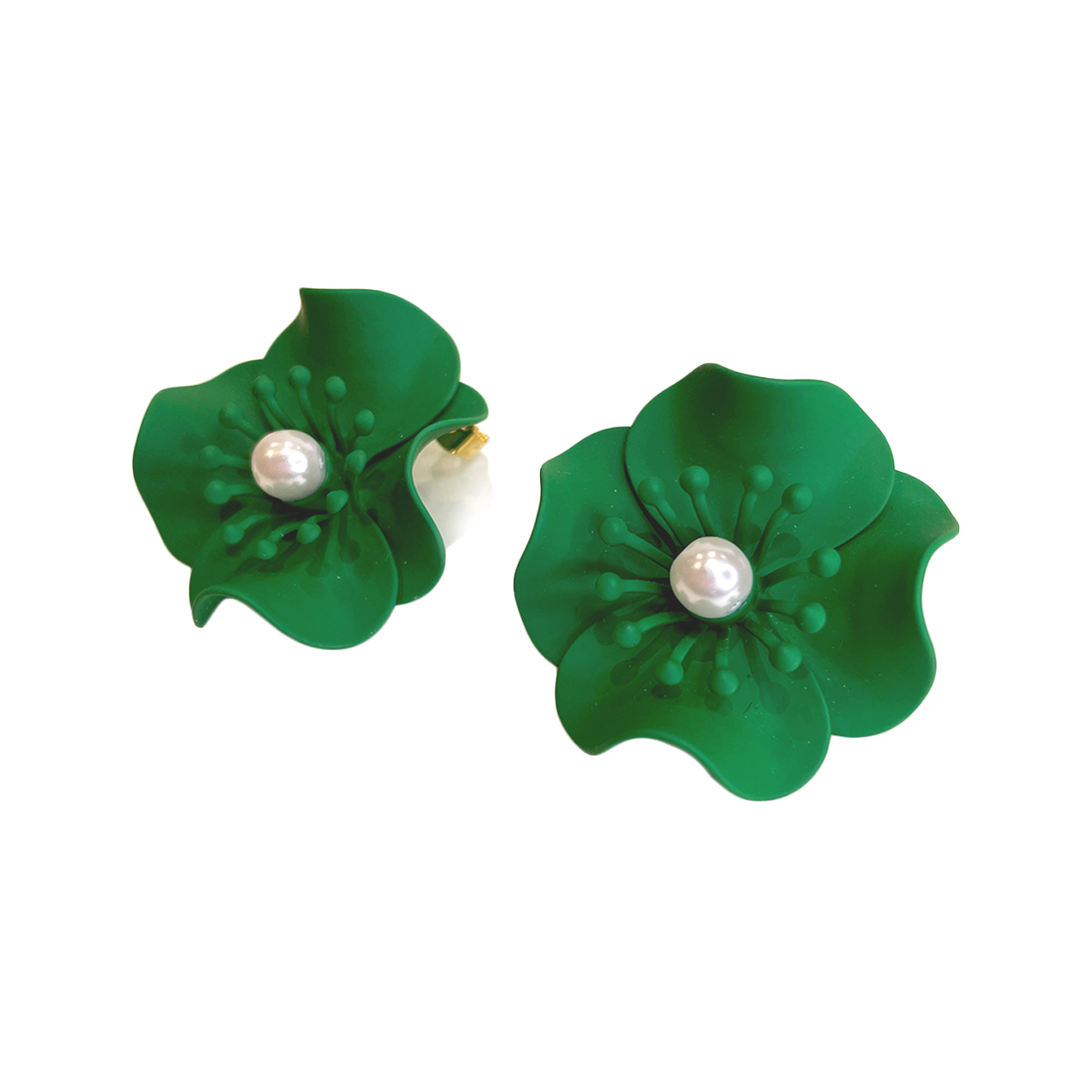 Bloom Flower With Pearl Earrings