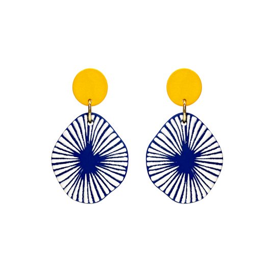 Blue Geometric pattern Earrings