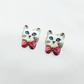 Charming Kitty Ribbon Studs