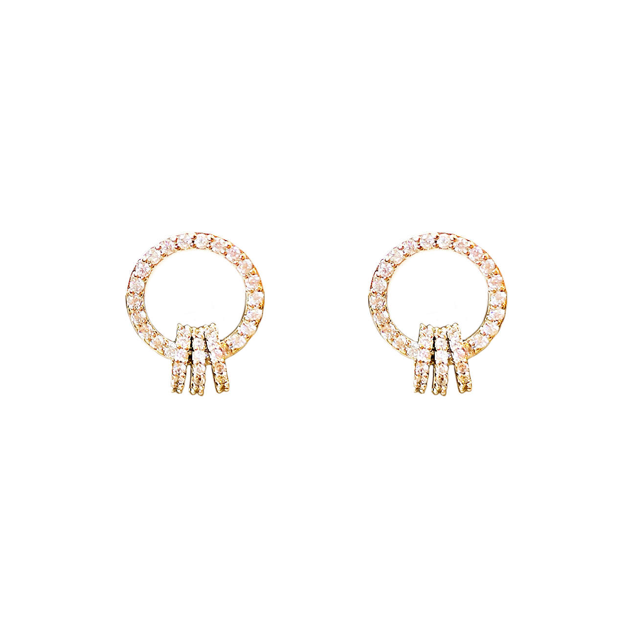 Circular Cascade CZ Earrings