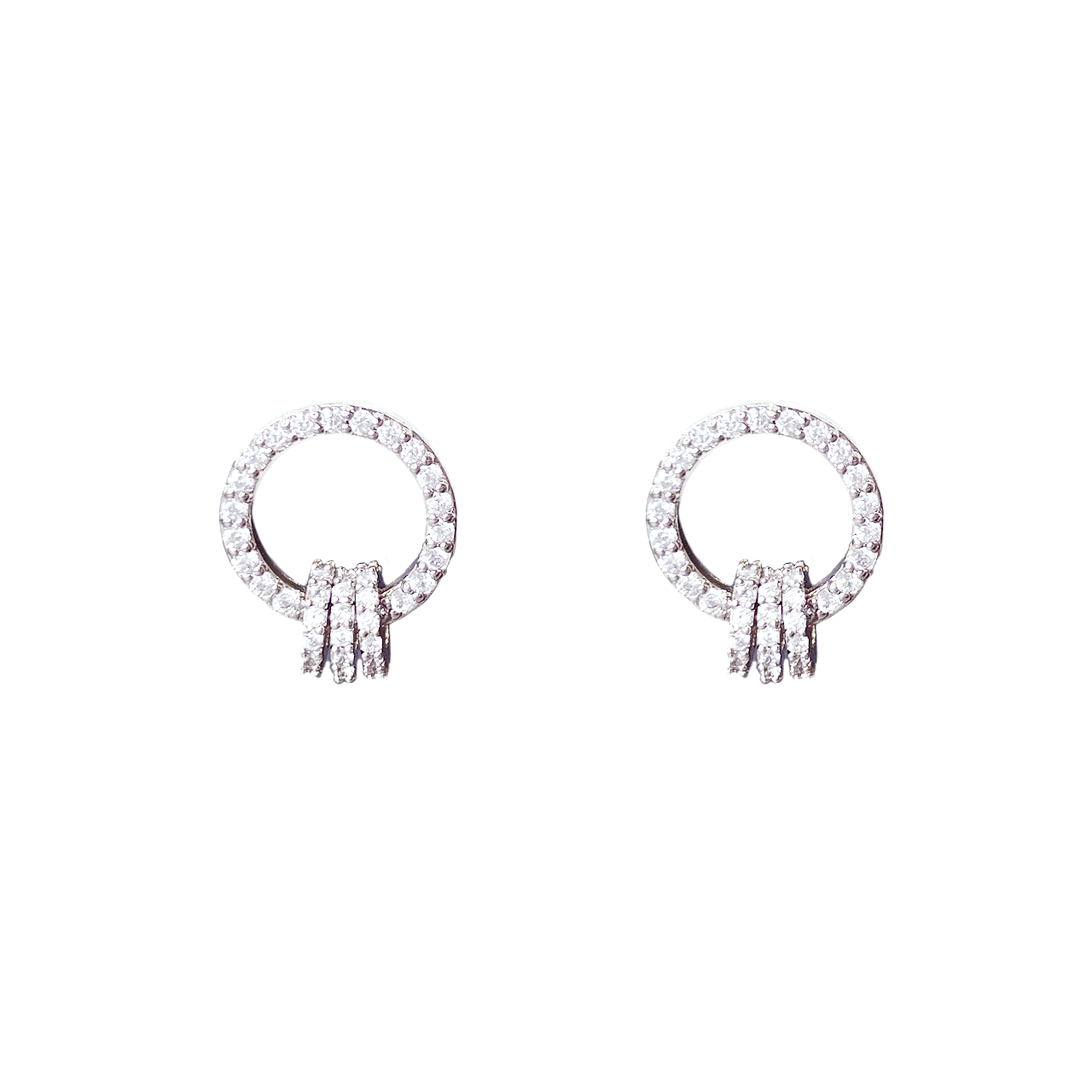 Circular Cascade CZ Earrings