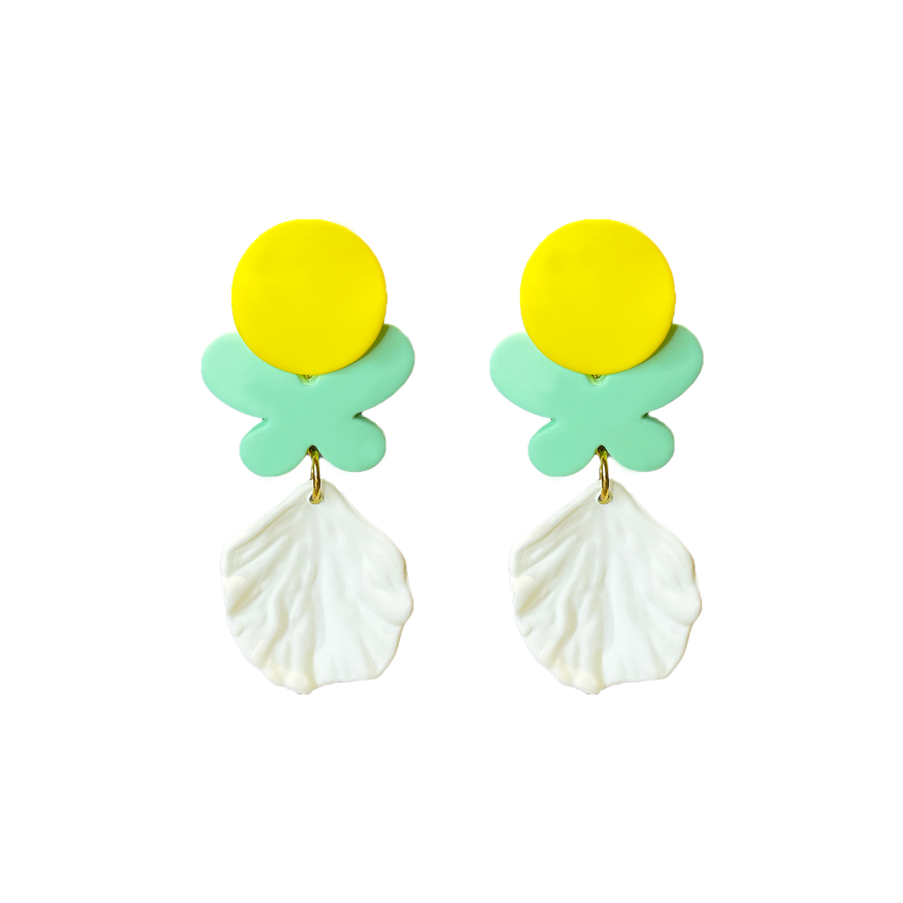 Colour Shell Drop Earrings