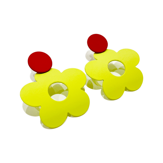 Color Curved Flower Earrings