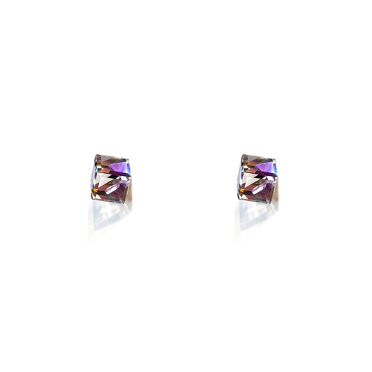 Crystal Hexagon Studs Earrings