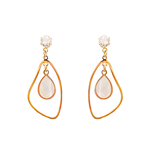 Curved Geometric Mother-of-pearl Earrings