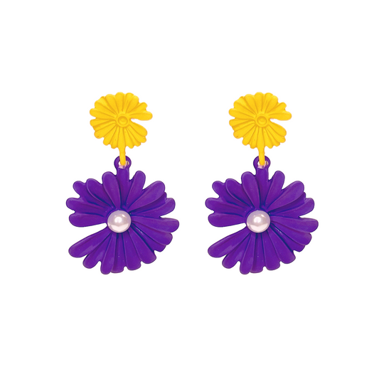 Double Flower Dangle Earring