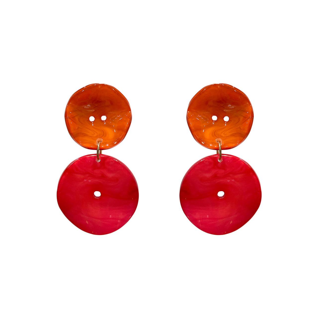 Duo Button Dangle Earrings