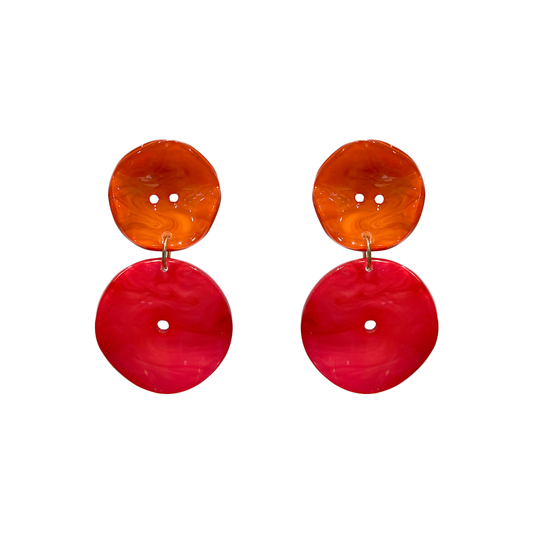 Duo Button Dangle Earrings