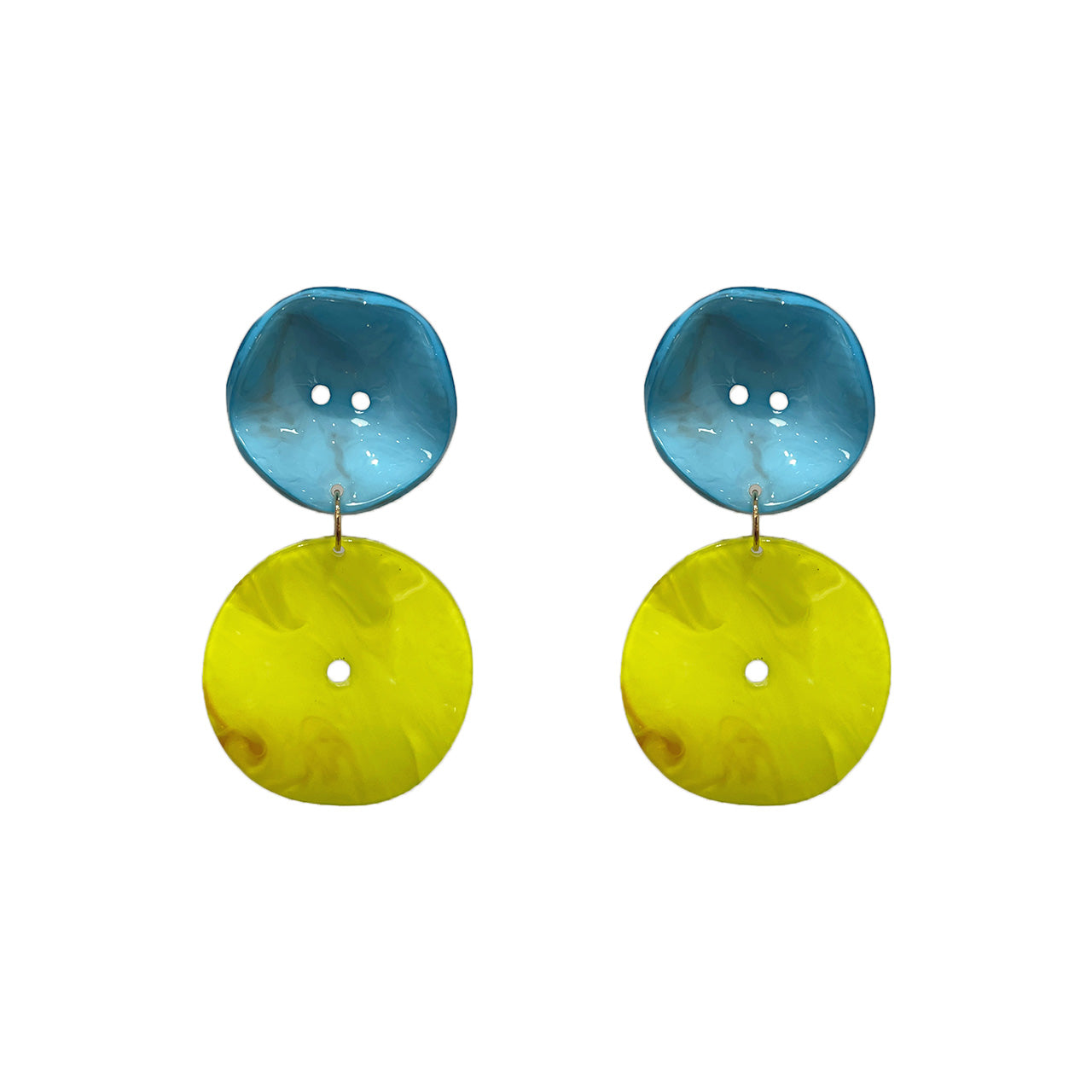 Duo Button Dangle Earrings