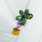 Flower Petals & Dangle Gem Brooch