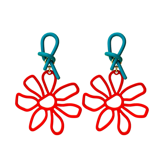 Flower Silhouette Ribbon Drops