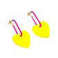 Fluorescent Colour Heart Dangle Earrings