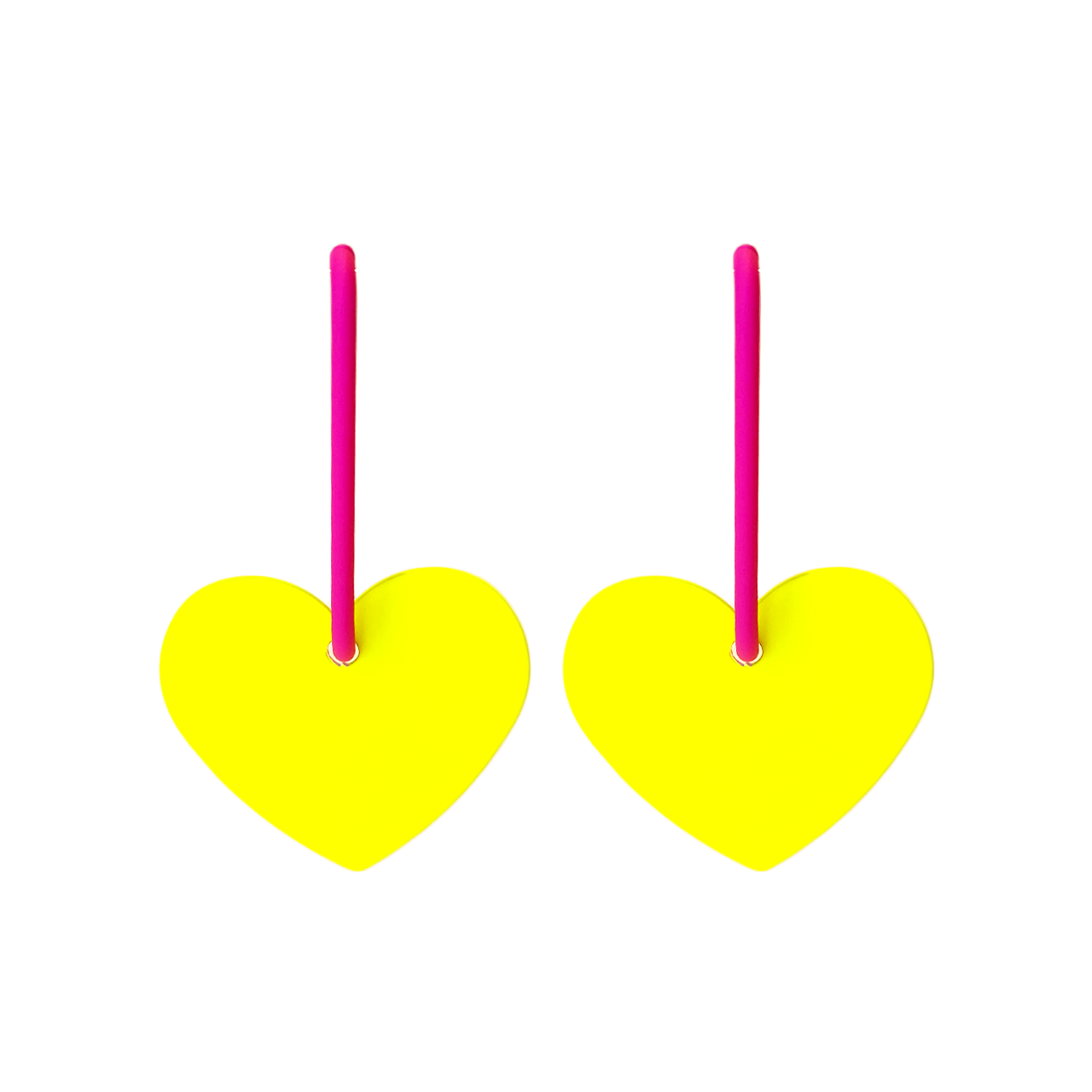 Fluorescent Colour Heart Dangle Earrings