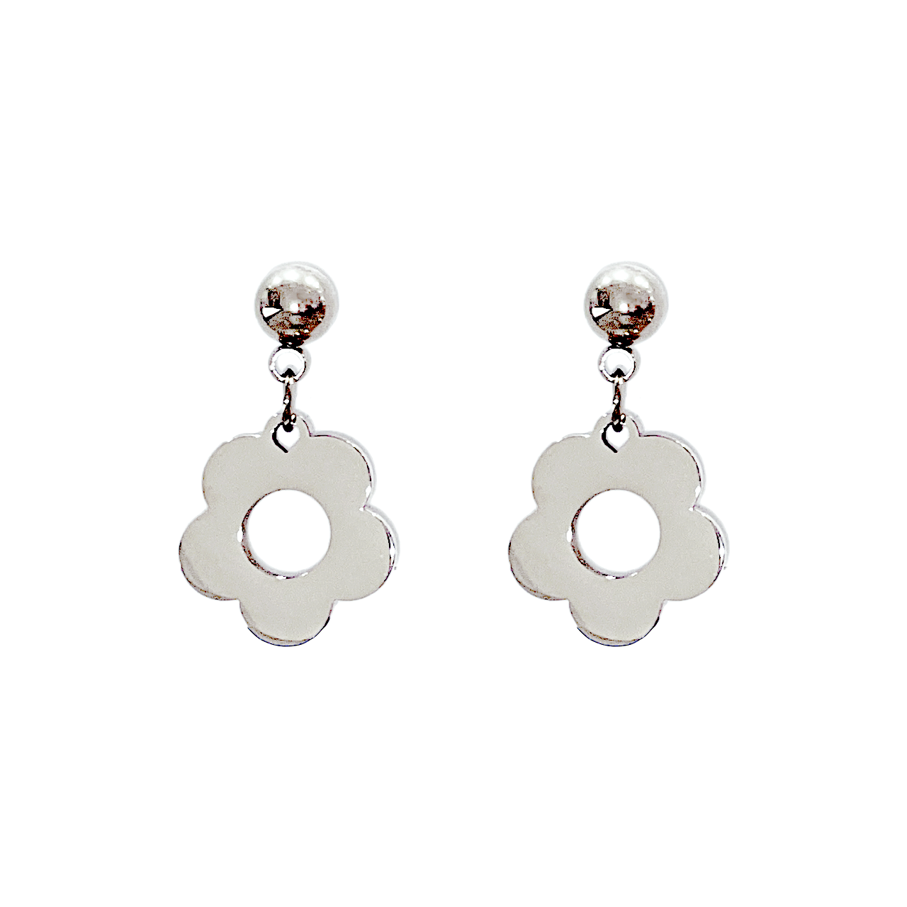 Stainless-steel Daisy Dangle Earrings