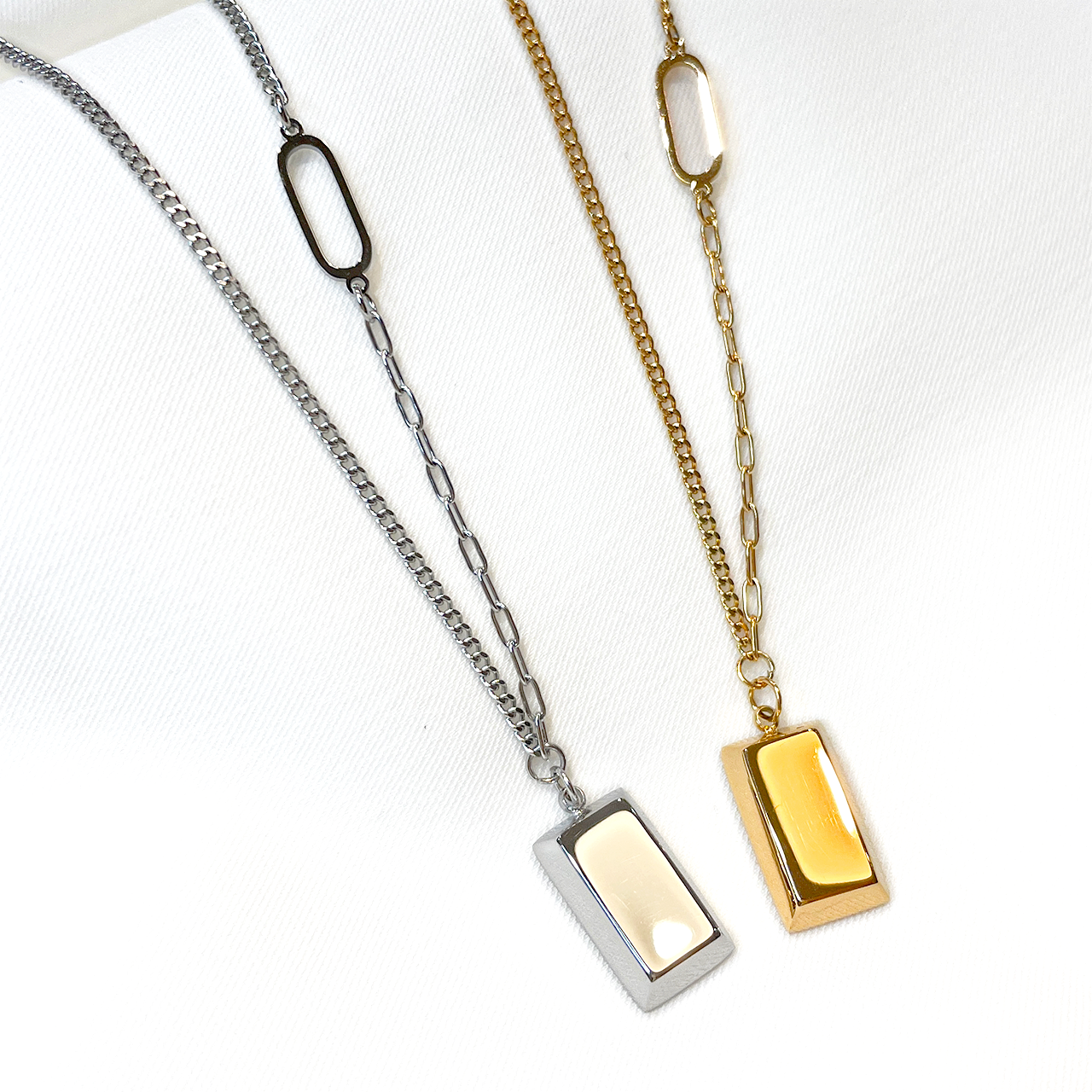 Golden Ingot Pendant Necklace