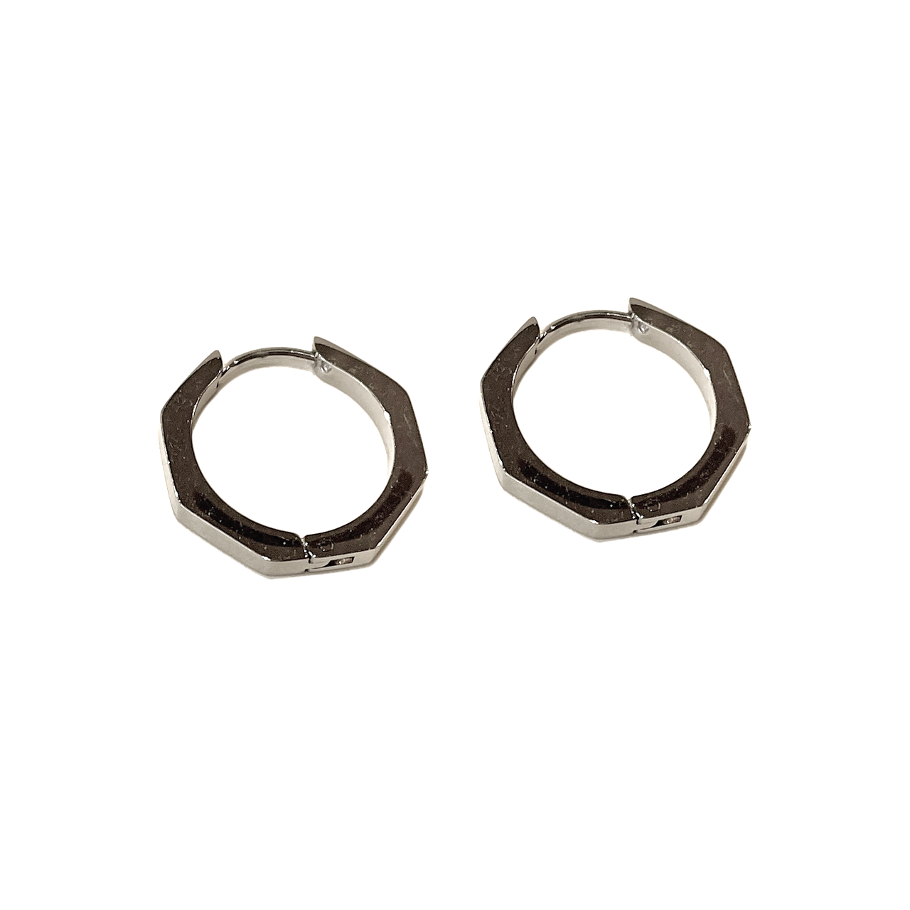 Hexagon Stainless-steel Huggie Hoop Earrings