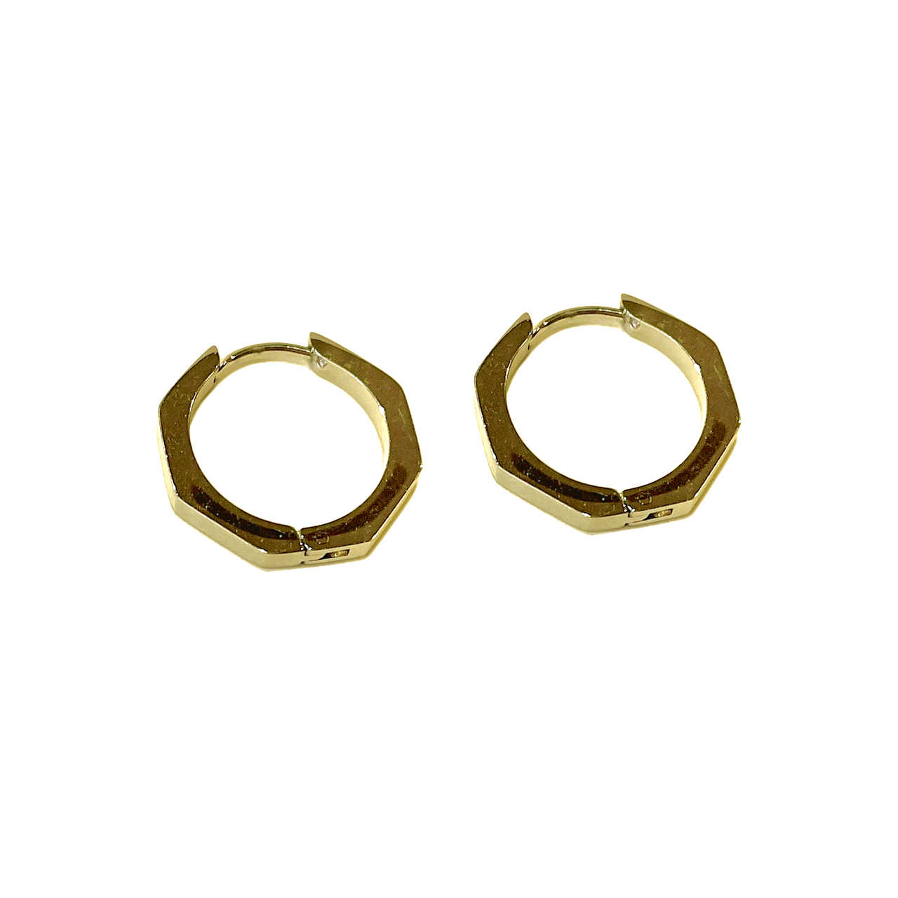 Hexagon Stainless-steel Huggie Hoop Earrings