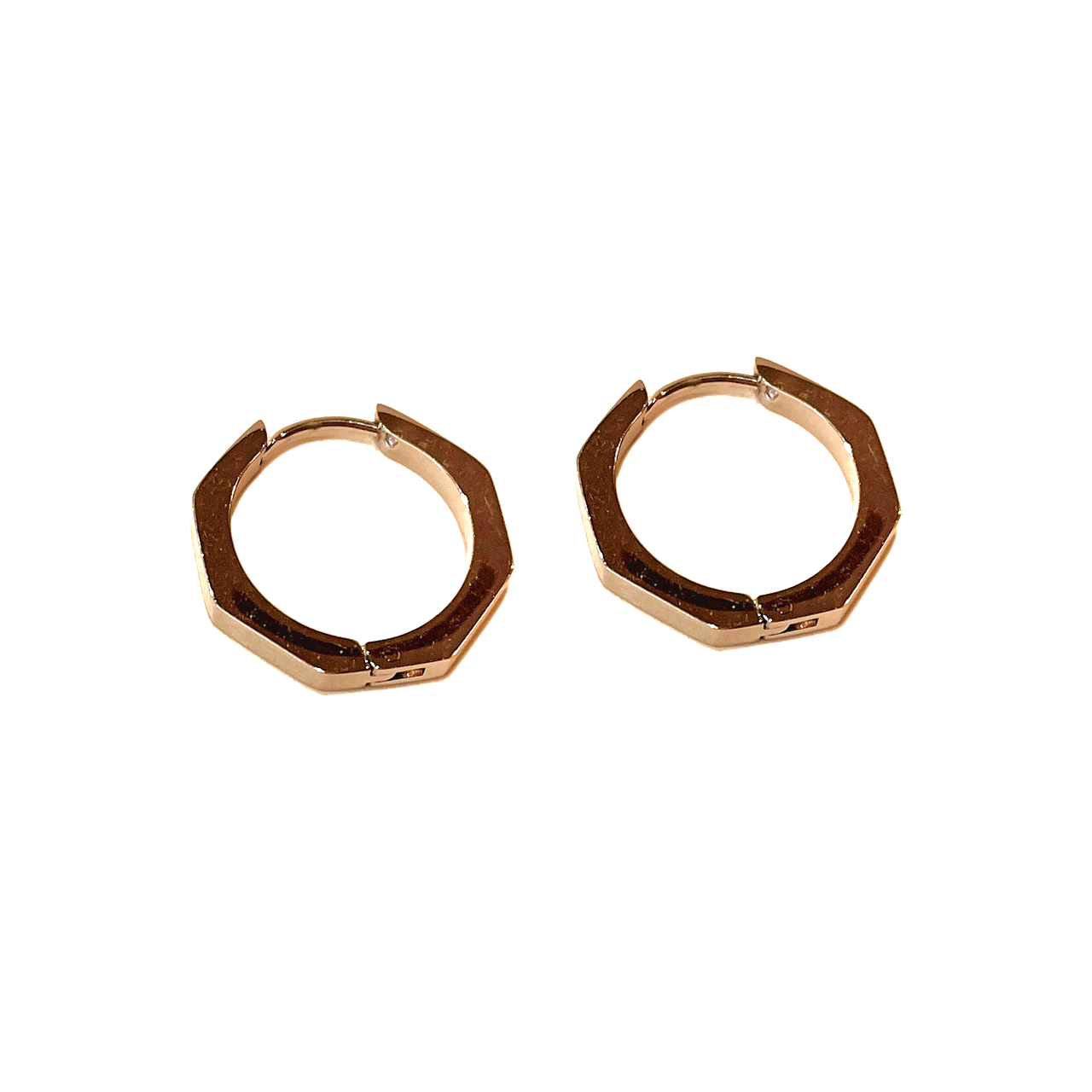 Hexagon Stainless-steel Huggie Hoop Earrings