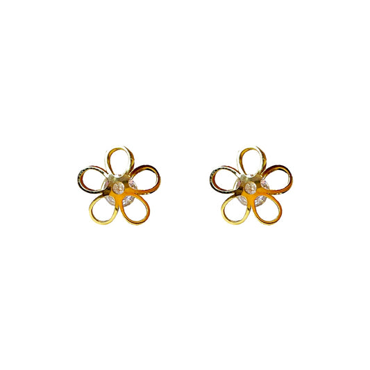 Cubic Zirconia Floral Outline Earrings