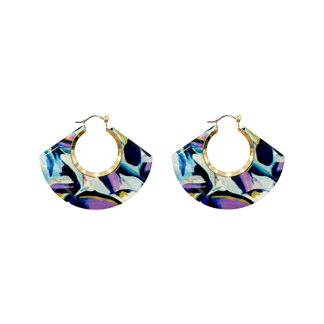 Marbled Crescent Harmony Earrings