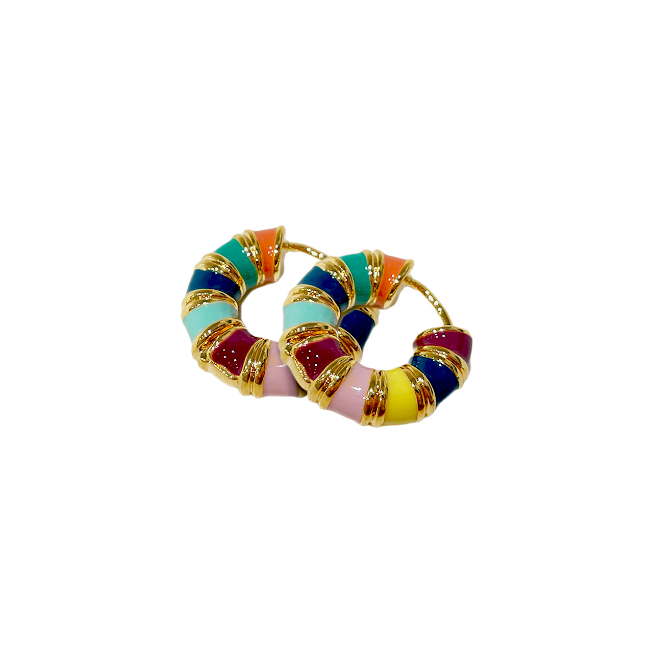 Multicolor Delights Gold Hoop Earrings