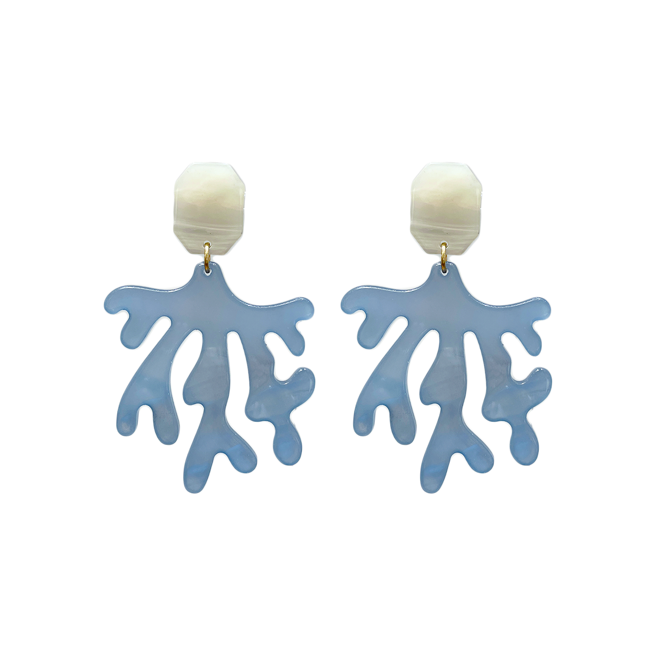 Natural Patterned Coral-Shaped Dangle Earrings