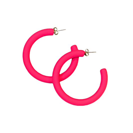 Neon Colour Ring Stud Earrings