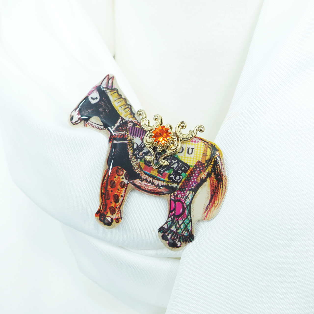 Ornate Stallion Brooch