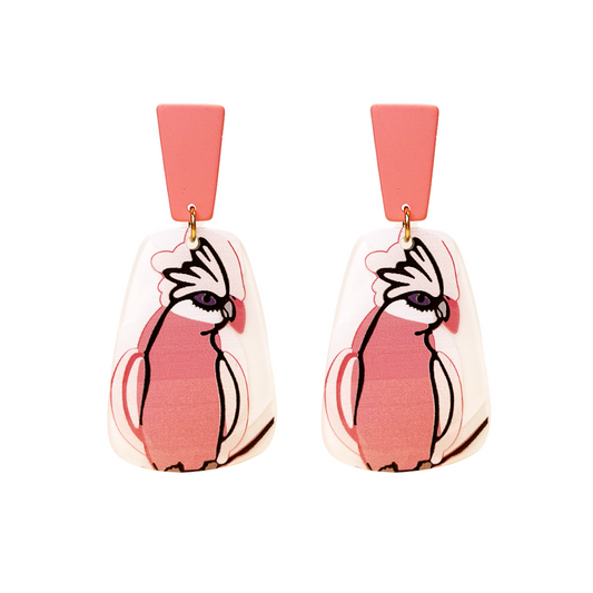 Parrot Drawing Pattern Earrings