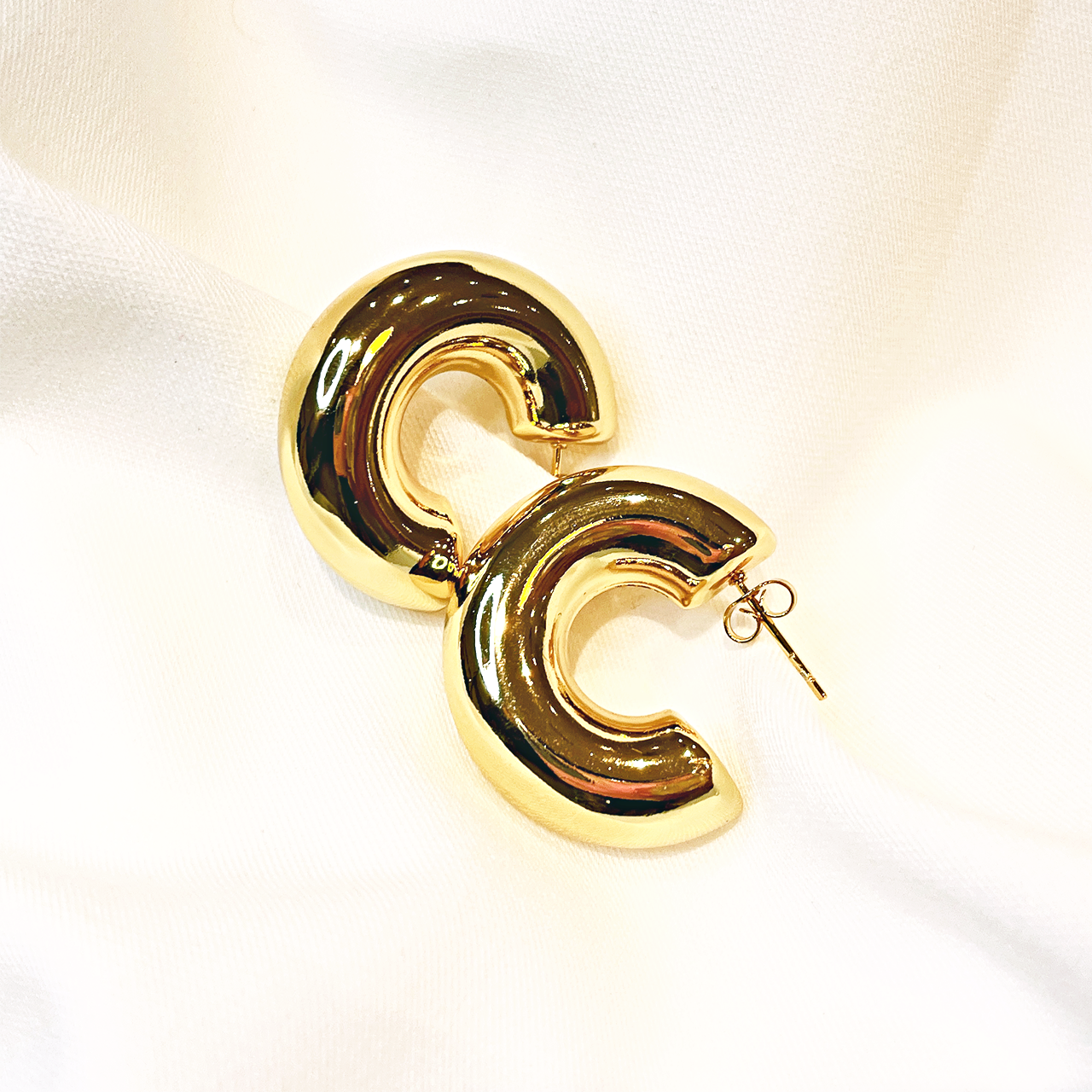 C Shaped Bold Stainless-steel Earrings