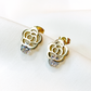 Rose And Cubic Stud Earrings