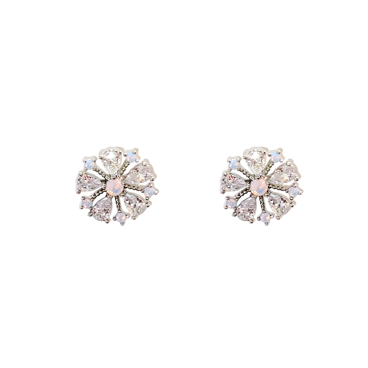 Snowflake Sparkle CZ Stud Earrings