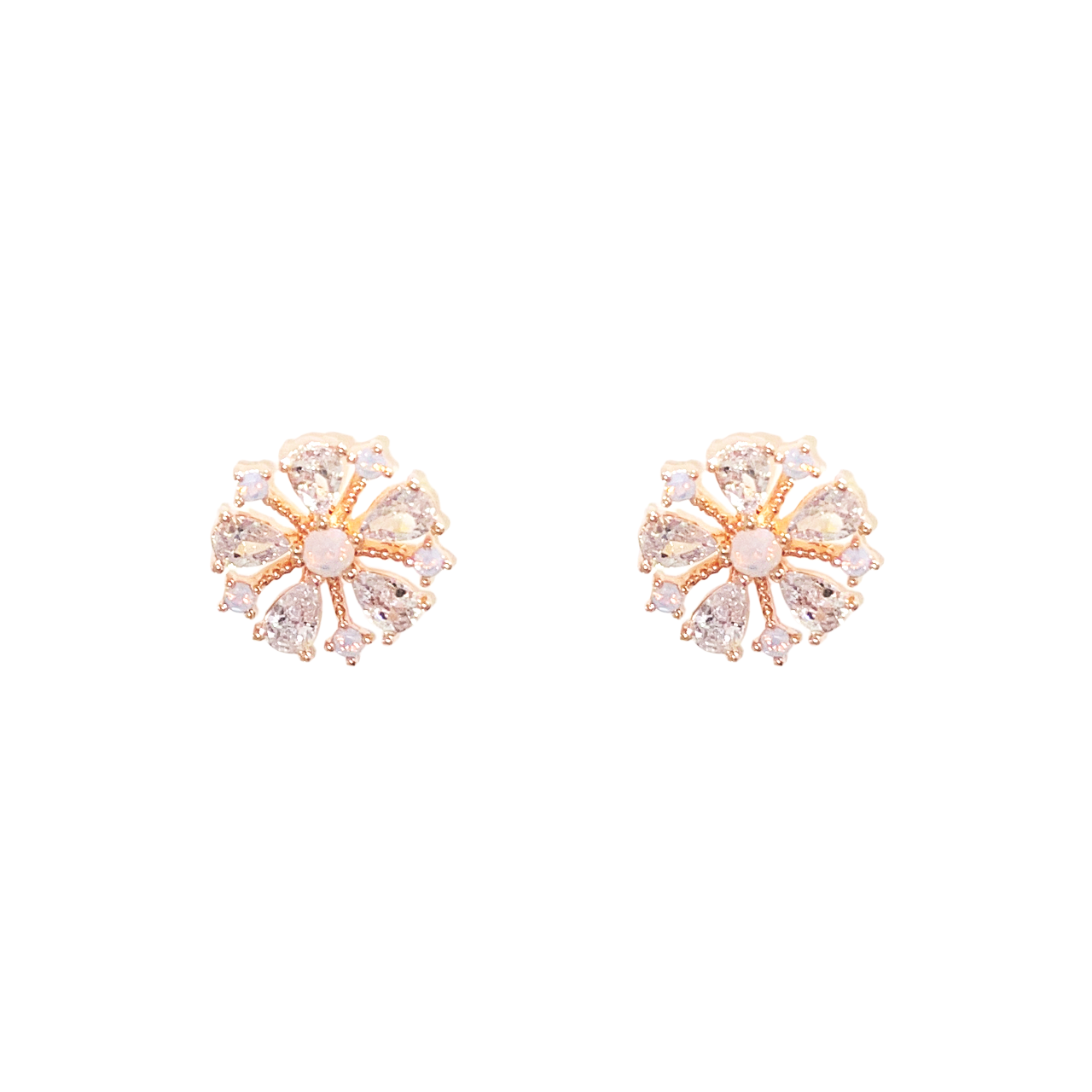 Snowflake Sparkle CZ Stud Earrings