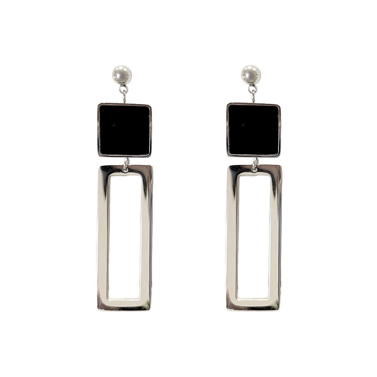 Squared Rectangle Dangle Earrings