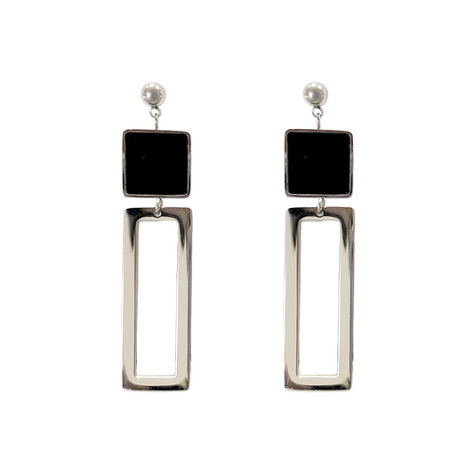 Squared Rectangle Dangle Earrings