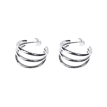 Triple Hoop Stainless-steel Earrings