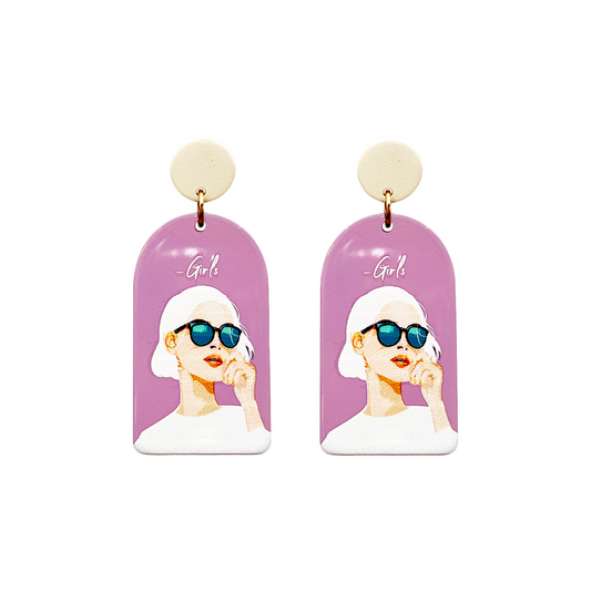 Sunglasses-Clad Lady Earrings