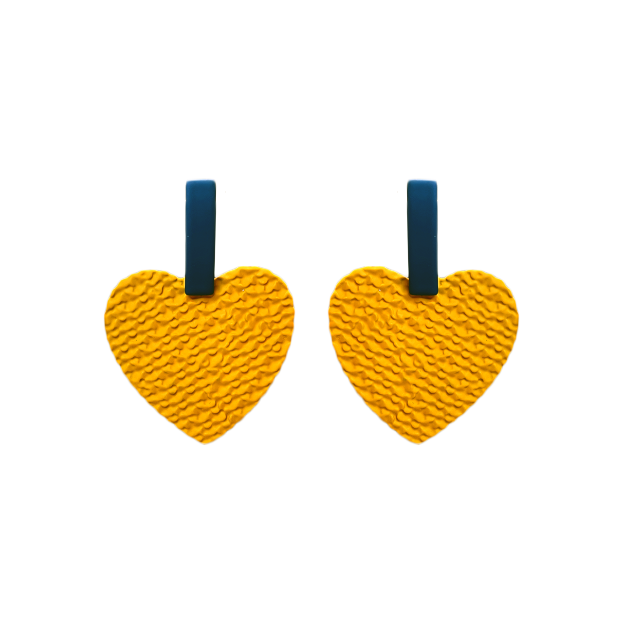 Textured Heart Charm Earrings