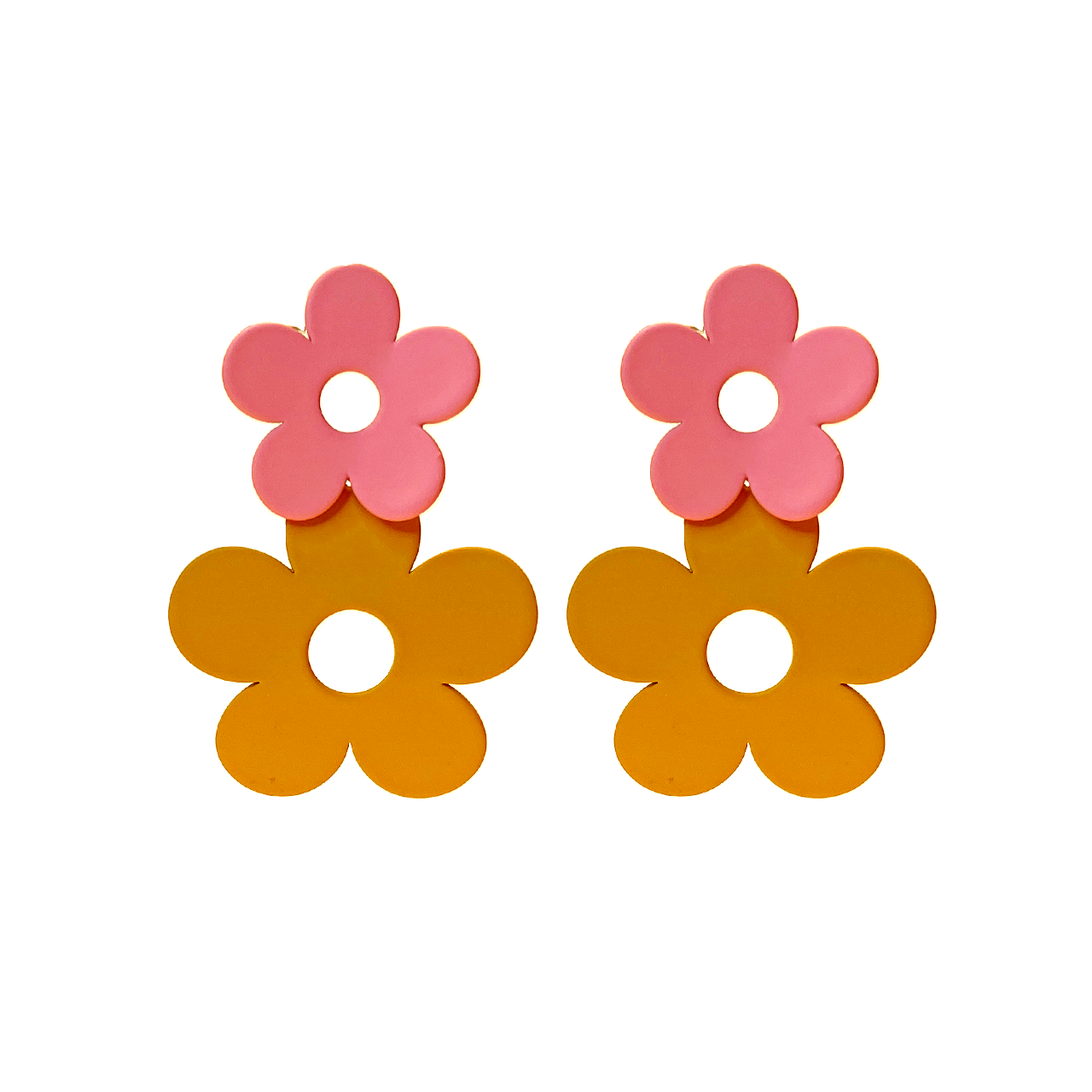 Two Flowers Dangle Earrings