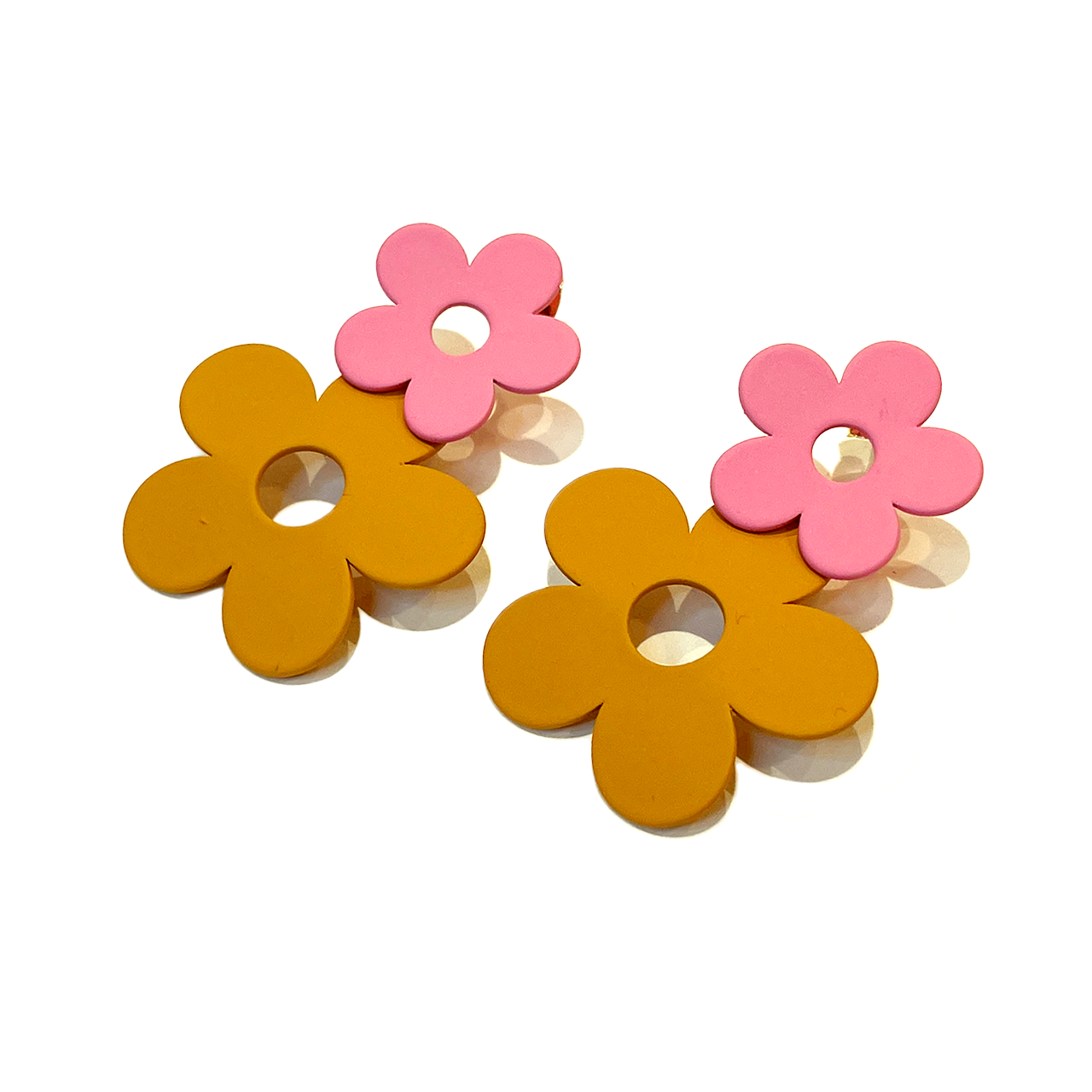 Two Flowers Dangle Earrings