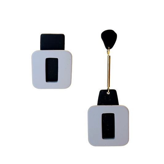 Unbalanced Color Shape Drop Earring