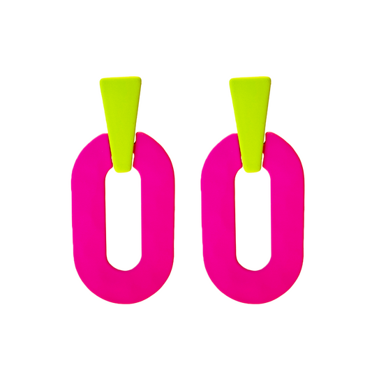 Vivid Colour Link Dangle Earrings