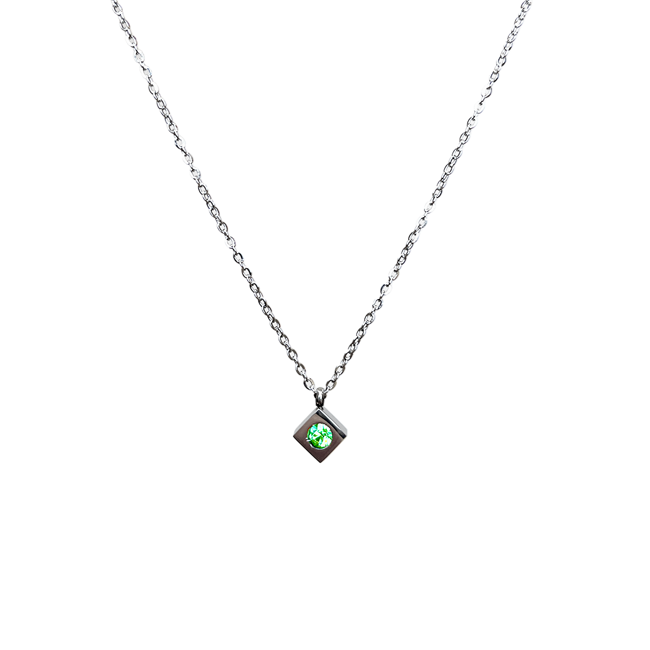 Silver Chain Birthstone Necklaces